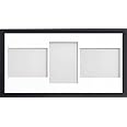 Allington Range 20x10-inch Black Picture Photo Frame with White 3-Aperture Mount for Image Size 7x5-inch (LPL)
