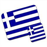 Griechische Flagge Mauspad & Untersetzer
