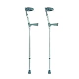 NRS Healthcare Double Adjustable Crutches with Plastic Handle, Pair - Medium (Eligible for VAT Relief in The UK)