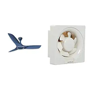 Havells Stealth Air 1250mm Ceiling Fan (Indigo Blue) + Havells Ventil Air DX 150mm Exhaust Fan (White)