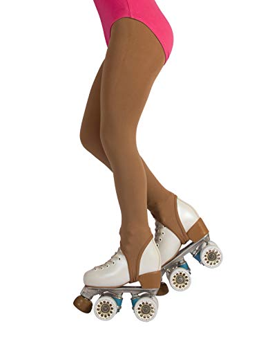 CALZITALY Collants Fille de Patinage Artistique et Roller Etriers | Noir, Naturel, Caramel | 6-12 Ans | 70 DEN | Fabriqué en Italie