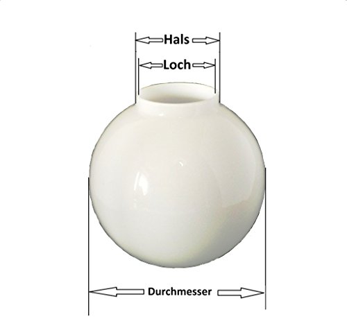12.5cm Durchmesser Weiß Glas Ersatz Kugel Lampenschirme. Kreisumfang: 39cm, Loch: 5.0cm Durchmesser, Hals (Außenbreite): 5.6cm Durchmesser. - 4