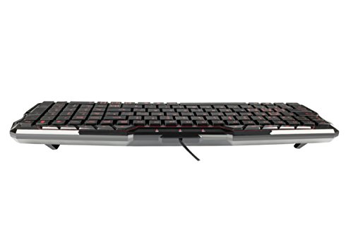 Mars Gaming MK0 - Teclado gaming de membrana  iluminaci  n LED rojo lateral  dise  o slim  10 teclas multimedia  pulsaci  n optimizada  antighosting  ratio de refresco ultrar  pida  USB 