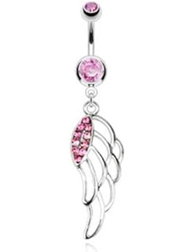 Paula & Fritz® Bauchnabelpiercing aus Edelstahl Chirurgenstahl 316L Anhänger K...