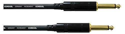 Cordial CCFI 3 PP- Cable para guitarra jack (6.3 mm, profesional, macho, acodado, 3 m), color negro