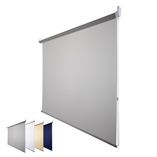 Fensterdecor Fertig Sichtschutzrollo blickdicht- lichtdurchlässig / Grau 180 x 180 cm (BxH) - 3