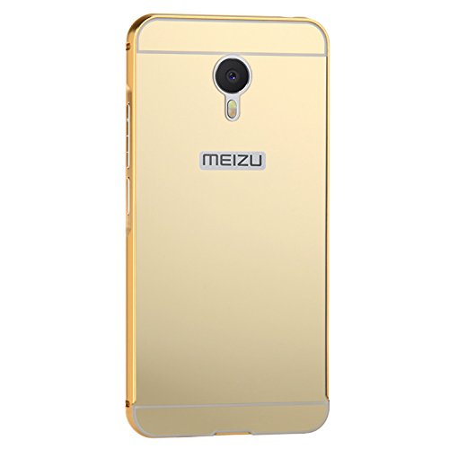 Funda Espejo Aluminio Metal Carcasa para Meizu M3 Note Color Oro