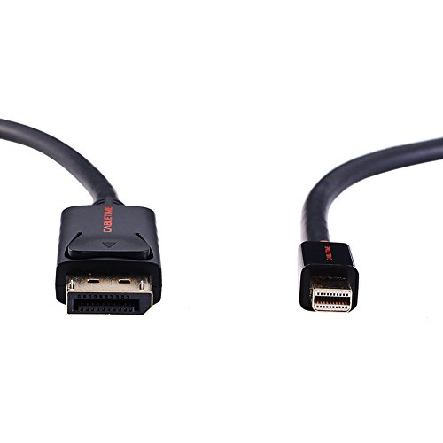 cabletime Mini DP auf DP Kabel, Mini DisplayPort Stecker auf DisplayPort Stecker, unterstützt 4 K/2 K (3840 x 2160), vergoldet, kompatibel für Mac Book Series, Oberfläche Serie, Dell, Lenovo, HP mit Mini DP Schnittstelle, 10feet (3 M), schwarz