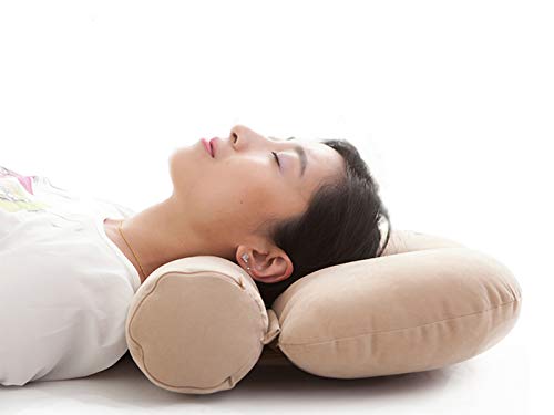Alibo Cervical - Reposacabezas orgánico de Cuello Redondo para Cama, colchón ortopédico para Dormir en el Lado, la Espalda y el estómago, Mejor tracción Lineal para Dormir, hipoalergénico