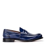  Church\'s Mocassino Tunbridge In Pelle Blu Cobalto, Größe UK: 7½