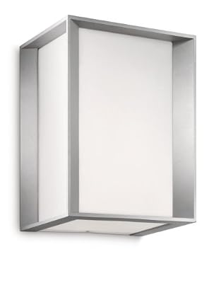 Philips 171838716 Ecomoods - Applique, Lumière Blanche Chaude D'économie D'énergie 14 W , 20.2 x 15.2 x 13.2 cm Ampoules Inclus , Gris