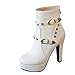 Produktbild NMERWT High Heels Plateau Pump Schuhe Damen Mary Jane mit Hohem Blockabsatz Runde Zehenpartie Damen Stiefel mit rundem Kopf und dickem Absatz wasserdichte Plateaustiefel mit hohem Absatz