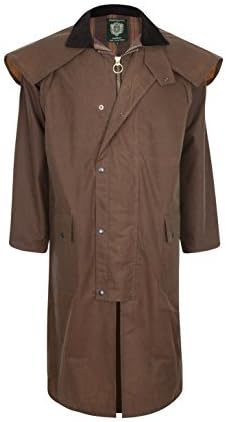 Unisex Premium Quality Lined Waxed Cape Long RainCoat Made in UK