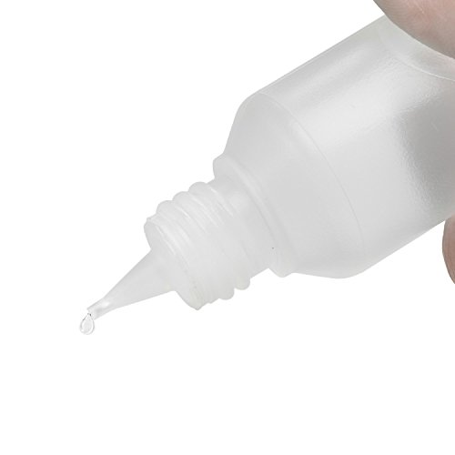 10 x 100 ml Oputec Dosierflaschen mit Tröpfler für die Dosierung und Aufbewahrung von Flüssigkeiten | Liquidflasche für E-Liquids (für E-Zigaretten), Öle, Augentropfen und mehr | Made in Germany | inkl. 10 Beschriftungsetiketten | Leere HD/LDPE Kunststoffflaschen natur, Tropfflaschen mit schwarzer Kappe - 6