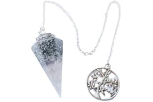 FLORESYABEJAS Péndulo adivinación radiestesia orgonita con cuarzo cristal y arbol de la vida