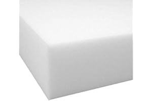 Exclusively Designed by Brit Cotton White Extra Firm Upholstery Foam Cut to Size-High Density Foam for Sofa, Cushions & Padding-Foam for chair Pad Replacement (2 Inch Thick - White Firm, 18 x 18 Inch)