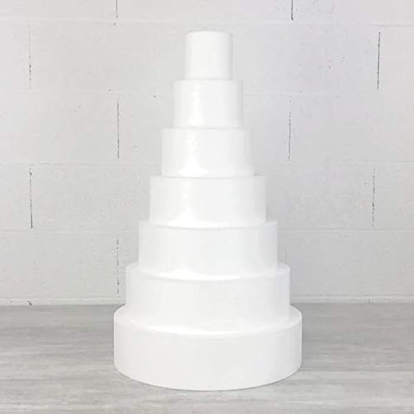 Lealoo Piece Montee Wedding Cake En Polystyrene Haute Densite 70 Cm De Haut Base O 40cm A 10cm 7 Etages Amazon Fr Cuisine Et Maison
