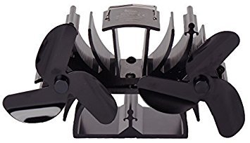 Ofenventilator, mit 6 Klingen, bewegt 90 % mehr warme Luft als 3 Klingen, speziell für kleine Holzofen, wärmt Raum schnell auf schwarz - 2