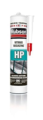 Rubson HP Translucide, Mastic Vitrage, Mastic Silicone Acétique, Mastic Verre, calfeutrement de Vitrage, Joints Isolation Portes et Fenêtres, Cartouche 300ml