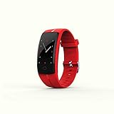 DJym Farbbildschirm Smart Armband Wettervorhersage Sport-Mode-Rad Trinkwasser Erinnerung Gesundheits-Armband,Red