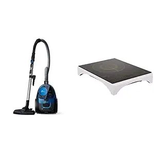 PHILIPS PowerPro FC9352/01 Compact Bagless Vacuum Cleaner (Blue) and Viva Collection HD4938/01 2100-Watt Induction Cooktop with Sensor Touch (Black)