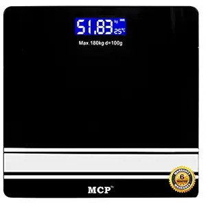 MCP Moonlight BLWH01 Weighing Machine for Body weight Electronic LCD Personal Weight Machine Fitness Weighing Scale Digital (Black)