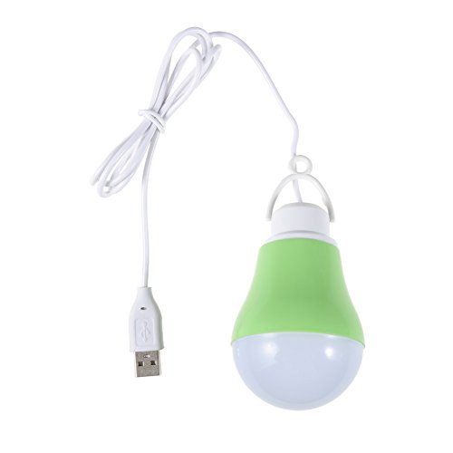 Well-Goal, lampadina LED di emergenza, per tenda da campeggio, per power bank USB 5 V 5 W, colore: verde