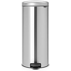 Brabantia 114380 Poubelle à Pédale Newicon avec Seau en Plastique, 30 L - Acier Mat