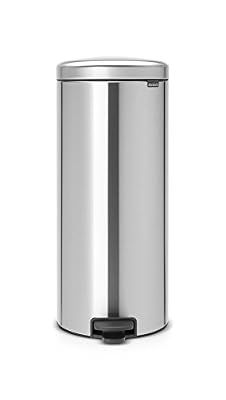 Brabantia 114380 Poubelle à Pédale Newicon avec Seau en Plastique, 30 L - Acier Mat