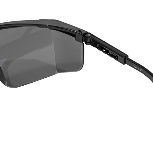 Oramics Arbeits-Schutzbrille Laborbrille UV-Schutz Über-Brille bruchfest mit verstellbarem Bügel, Verschiedene Farben Tönungen (Schwarze Tönung) - 3