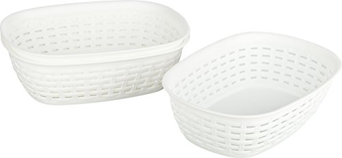 Kigima Brotkorb Brotkörbchen Allzweckkorb 3er Set 25x18,5x7,7 cm weiß