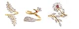 Lady Touch Combo of American Diamond Stylist Gold Plated Fashion Ring For Girls & Women RS.399 (73.00% Off) - Amazon