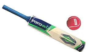 Sportonixx Ninja Kids Cricket Bat Size 2 with 1 Ball for 6-7 Year Kids (Kids Popular Willow Cricket bat Tennis Ball Combo Pack)