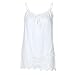 Produktbild OSYARD Damen Spitze Patchwork Sleeveless Weste Tank Cami Bluse Pullover Tops Shirt(EU 52/XL, Weiß)