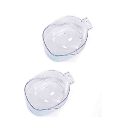 Tinksky Nail Art Soak Bowl Nail Art Manicure Care Soak Bowl Tray Polish Remover - 2pcs (Clear)