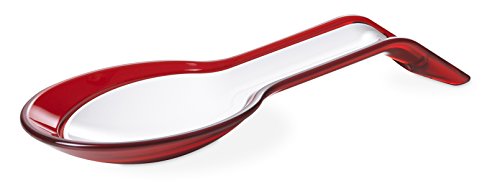 Omada poggiamestolo o appoggia cucchiaio in due pezzi separabili per avere, due appoggi in uno e soddisfare ogni esigenza per una cucina pulita e ordinata,linea Trendy,Rosso e Bianco