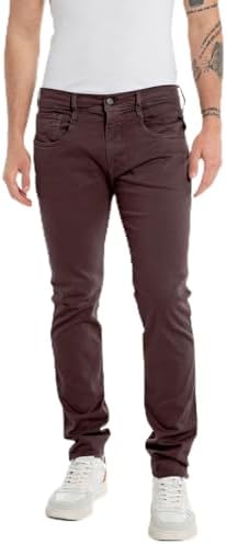 Replay Jeans da Uomo Anbass Slim Fit Hyperflex Colour X-Lite con Stretch, Old Wine 377, 28W x 30L