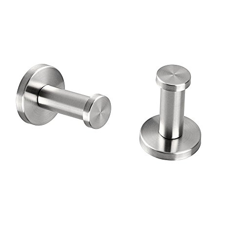 NewCY Edelstahl Wandmontage Robe Haken Neue stilvolle 304, gebürstet Finish, Bad Toilette Schränke Mantel Handtuch Robe Hook 2 Stück [1.75inch/4.5cm]