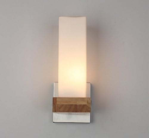 HJHY® Mirror Front Light, Oak Wood Wood Wall Nordic Square Simple Wedding Bed Aisle Stairs Wall Mirror front wall lamp E27 Waterproof, anti-fog