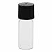 Produktbild 10 x Mini-Gewindeflaschen klar 1.5ml bis max. 2ml, Grösse: 11,6 x 32mm, inkl. Verschluss 136 schwarz mit Innenkonus