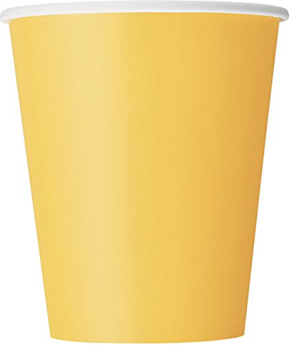 Unique Party -  Vasos de Papel - 270 ml - Amarillo - Paquete de 14 (31846)