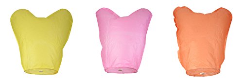 LIHAO 9x Skylaterne Himmelslaterne Herz aus Papier in 9 Farben Luftlaterne SKYBALLON - 4