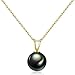 Produktbild Fashion Jewelry@ Tahiti Perle Perlenkette Rund Schwarz Perle Meerwasser Zuchtperlen Anhänger in Gelbgold 750/18 Karat (8-9 mm Pearl) und 18 kt Gelbgold Kette ist kostenlos enthalten