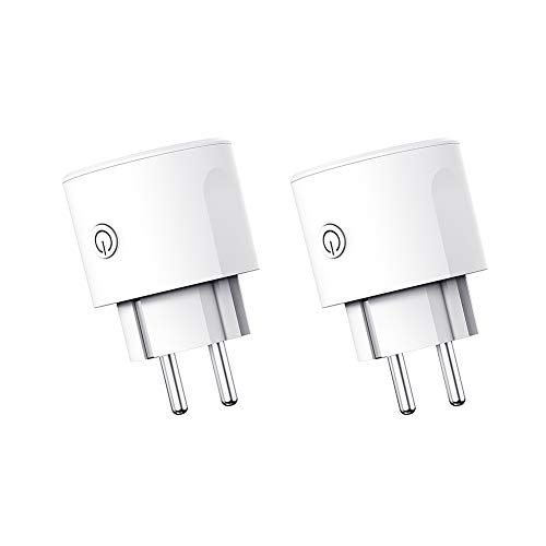 Enchufe Inteligente WiFi, Smart Plug compatible con Google Home Amazon Alexa IFTTT, para iOS Aplicación de Android, Establecer Horario El Mando A Distancia, No necesitas de Hub