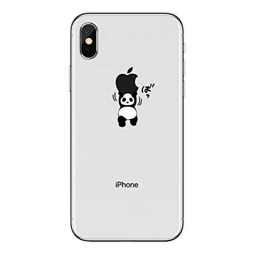 Preisvergleich Produktbild Karomenic Silikon Hülle kompatibel mit iPhone XR Kreative Cartoon Transparent Handyhülle Durchsichtig Schutzhülle Crystal Clear Weiche Soft TPU Tasche Bumper Case Etui,Panda#5