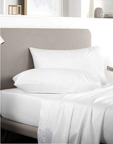 Rayyan Linen Paire de taies d'oreiller 100% coton égyptien 400 fils/cm² Taille 50 x 75 cm Blancs (Taies d'oreiller seulement)