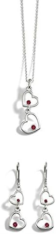 Sempre of London The Royal Designer Piece Swiss Cubic Zirconia Red Heart Verano Silver Plated Pendant with Designer Earrings for Girls & Women. for Those Royal Looks.