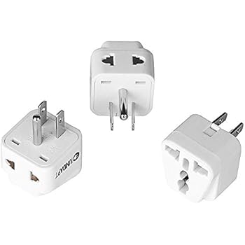 Tech Traders Ttsap universale presa a pin a per adattatore da viaggio spina, bianco, set di 2 pezzi