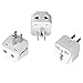 Produktbild UNIDAPT Reiseadapter/Reisestecker EU Europa nach USA Amerika - Zwei Eingänge - Sicher geerdet - Universalbuchse (3er Pack)