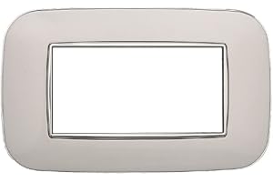 ZOREI Placca Compatibile Con Bticino Axolute, Placche Plastica Ovale, 1 Pezzo (4 Posti/Moduli,Bianco)